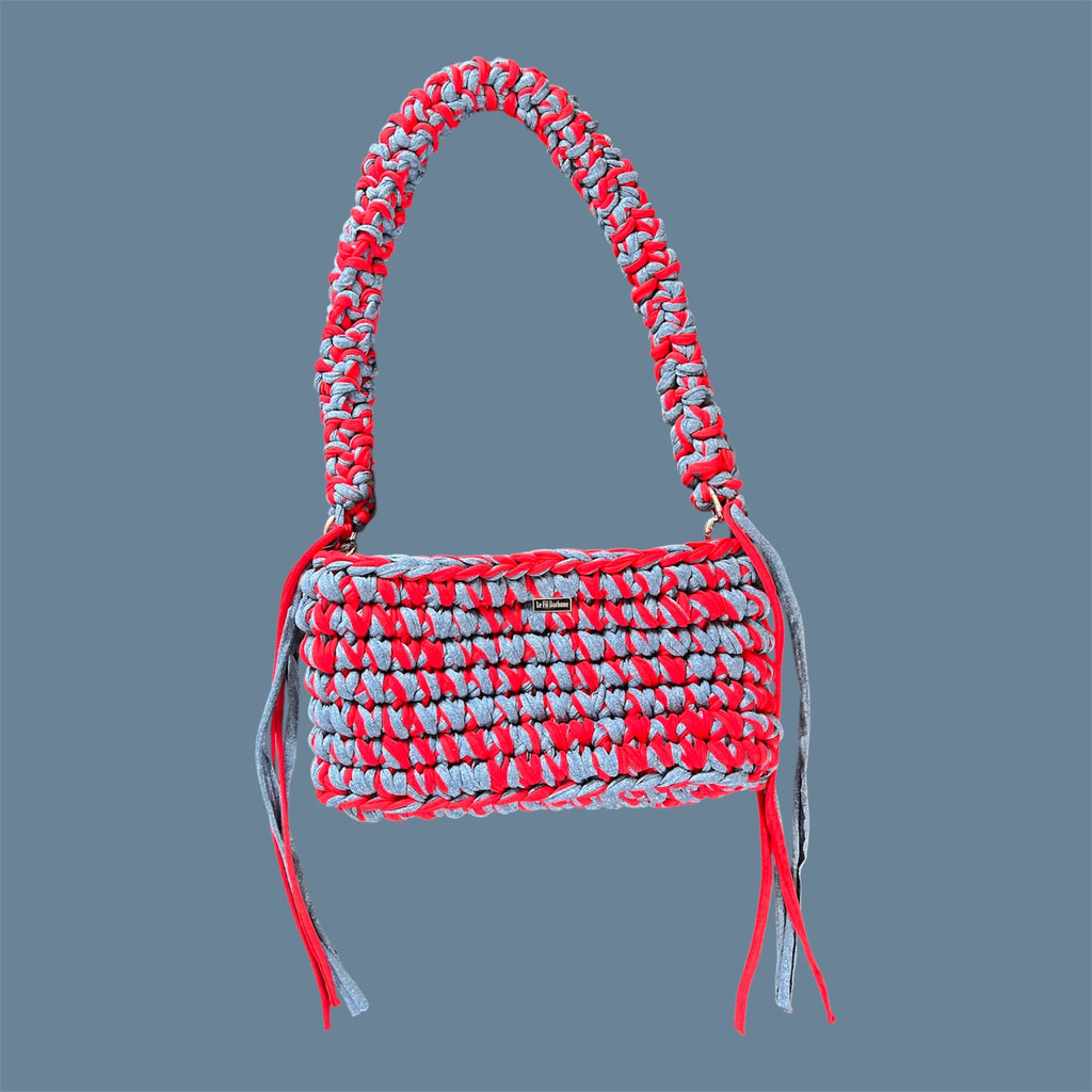 Le Sac rot/jeans blau