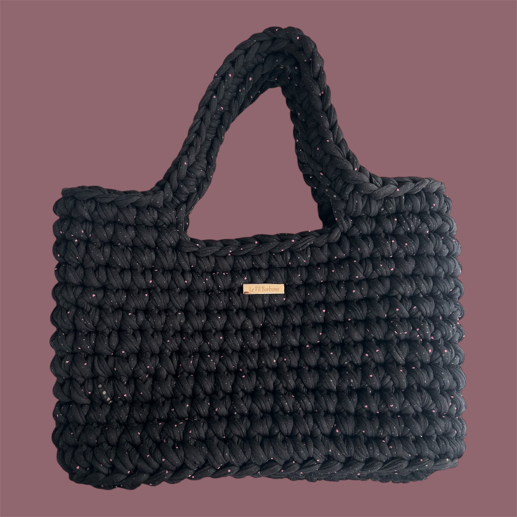 Shopper Schwarz/Rosa punkten