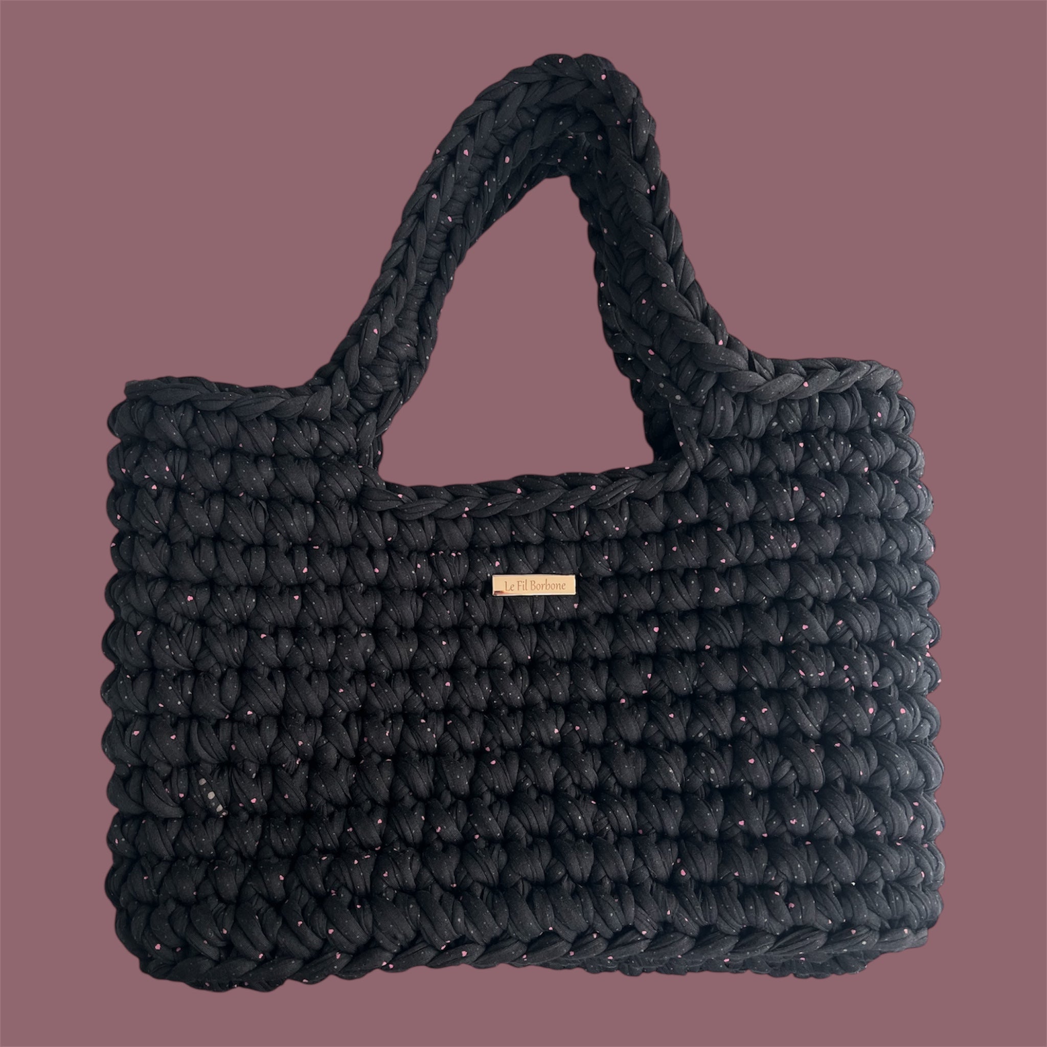 Shopper Schwarz/Rosa punkten