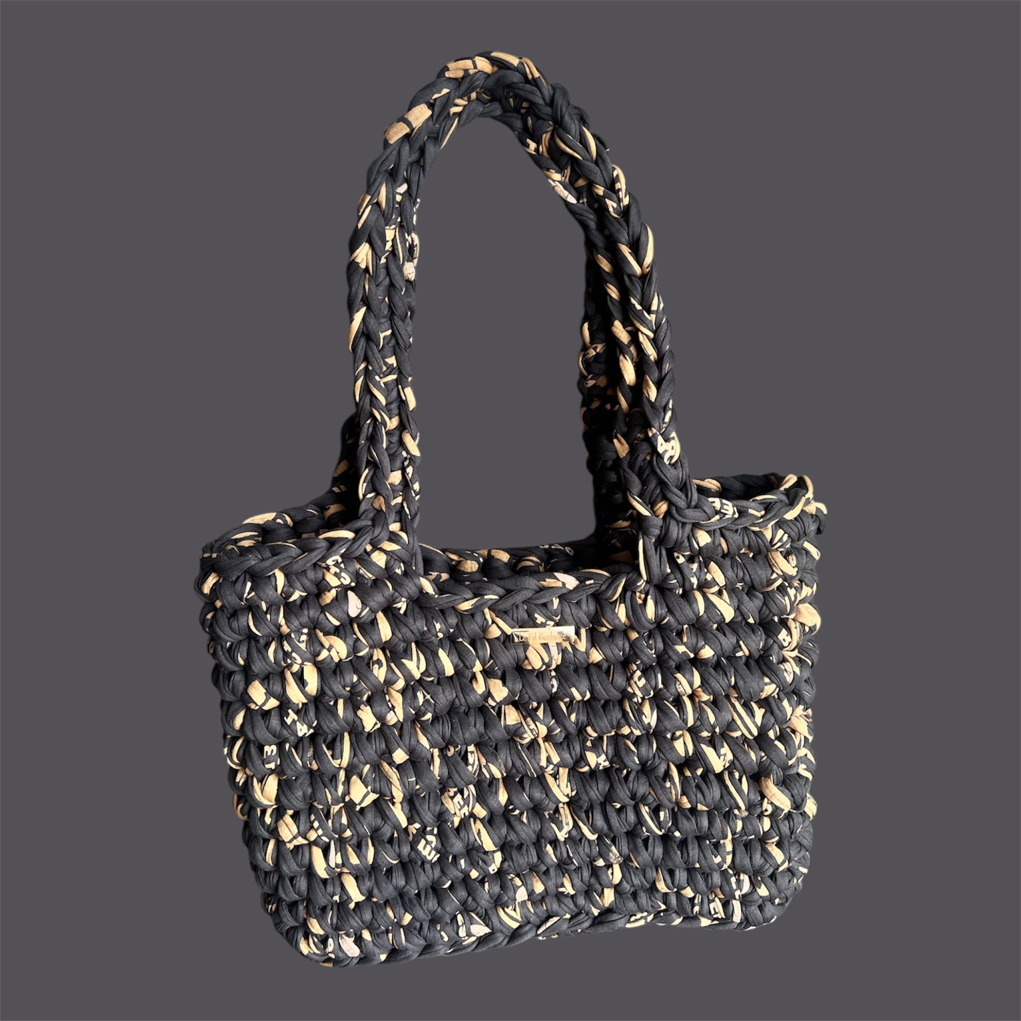 Shopper dunkelgrau/beige