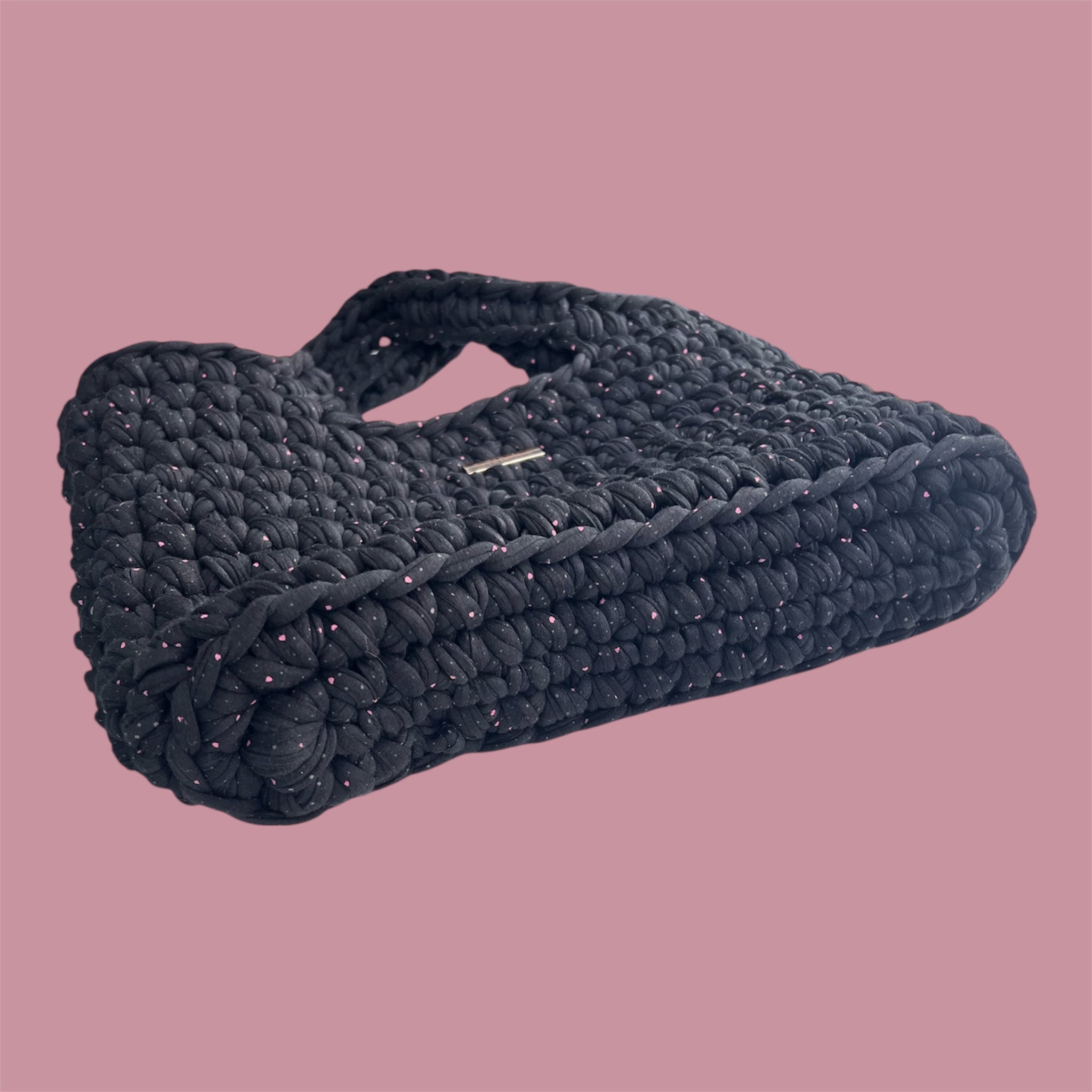 Shopper Schwarz/Rosa punkten