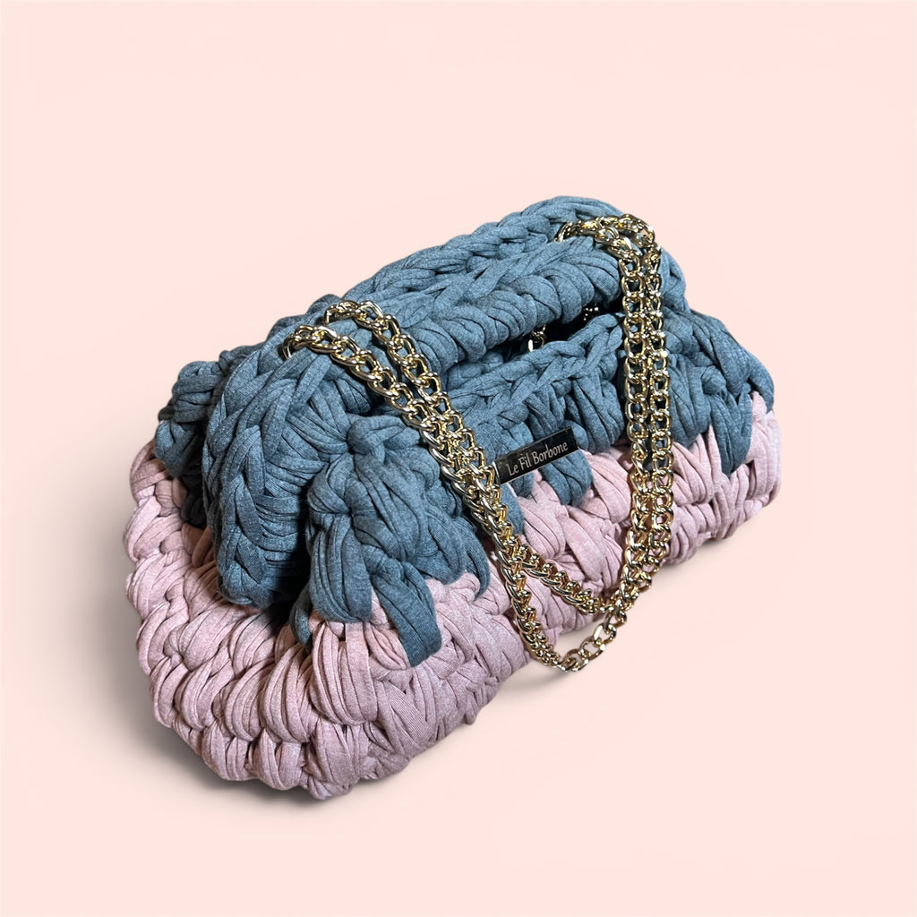 Clutch Luna grau rosa