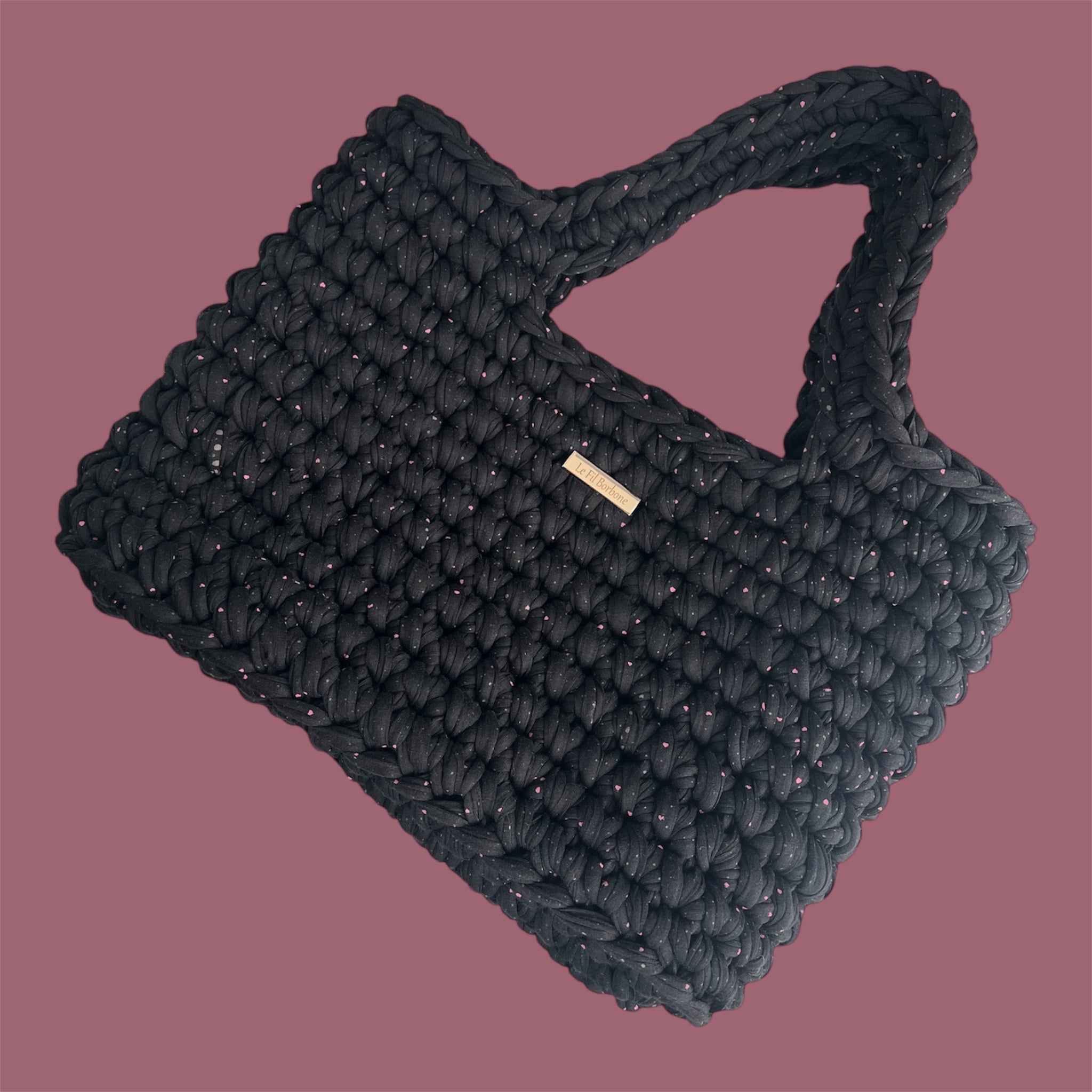 Shopper Schwarz/Rosa punkten