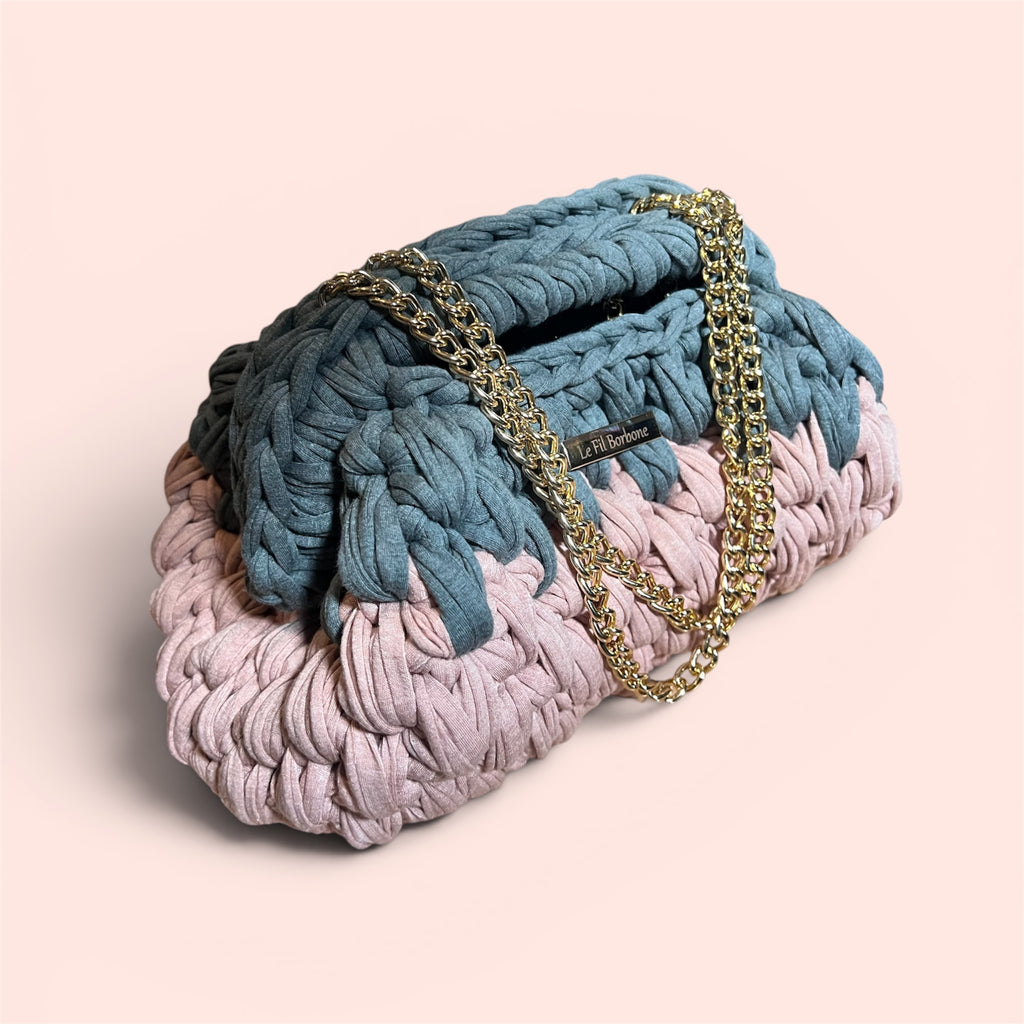 Clutch Luna grau rosa