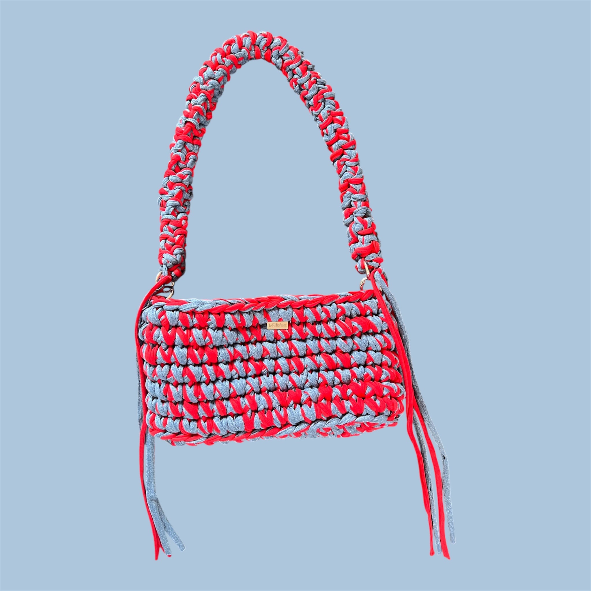 Le Sac rot/jeans blau